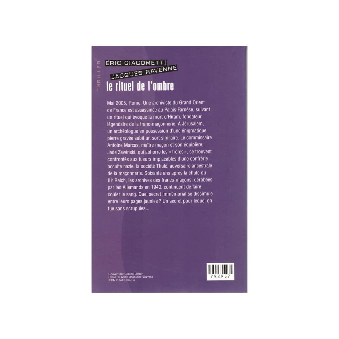 LE RITUEL DE L'OMBRE ERIC & JACQUES RAVENNE Roman policier OCAZLIVRES LE RITUEL DE L'OMBRE ERIC & JACQUES RAVENNE Roman policier OCAZLIVRES